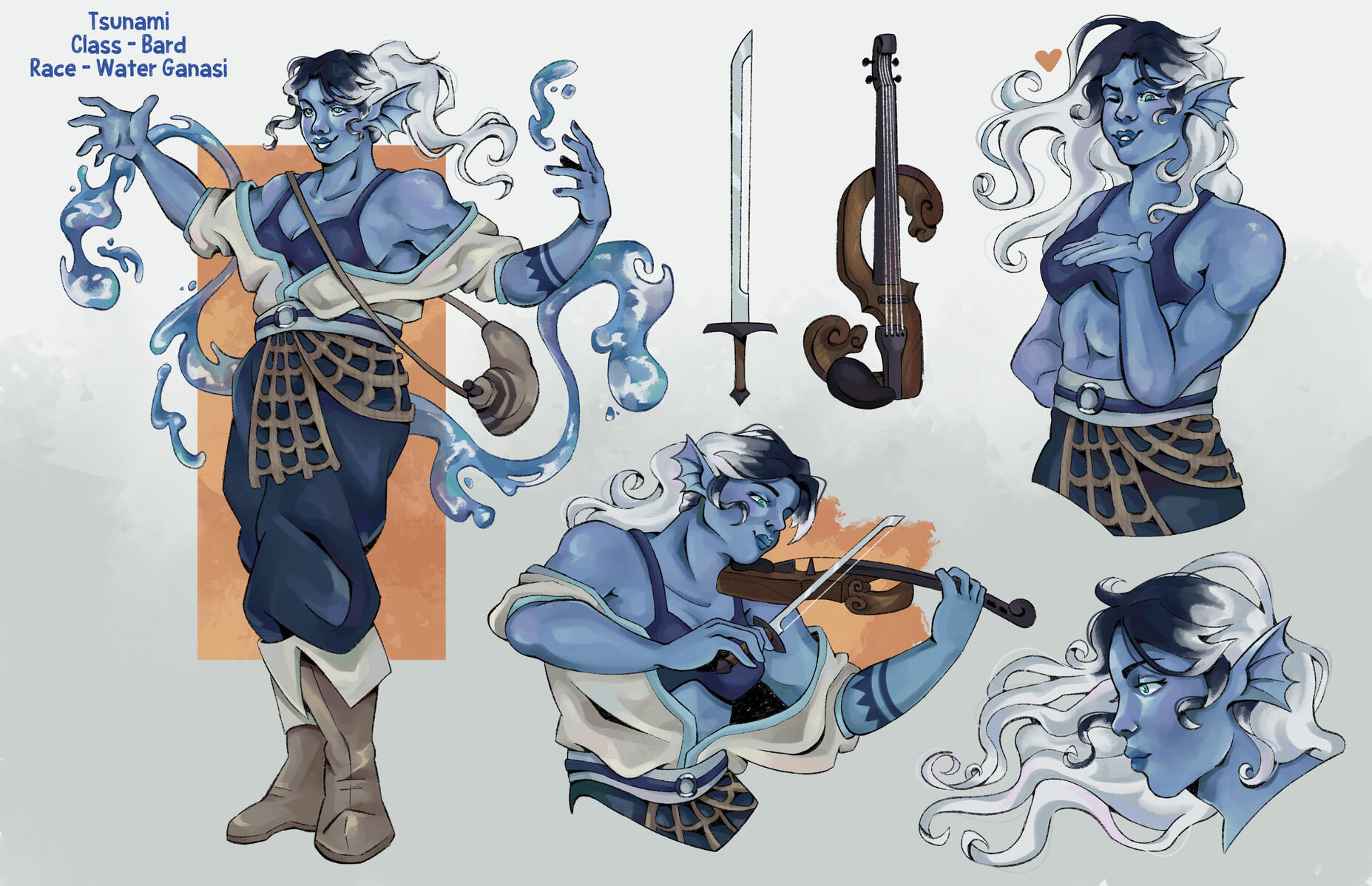 Tsunami - Character Design for YA Fantasy RPG