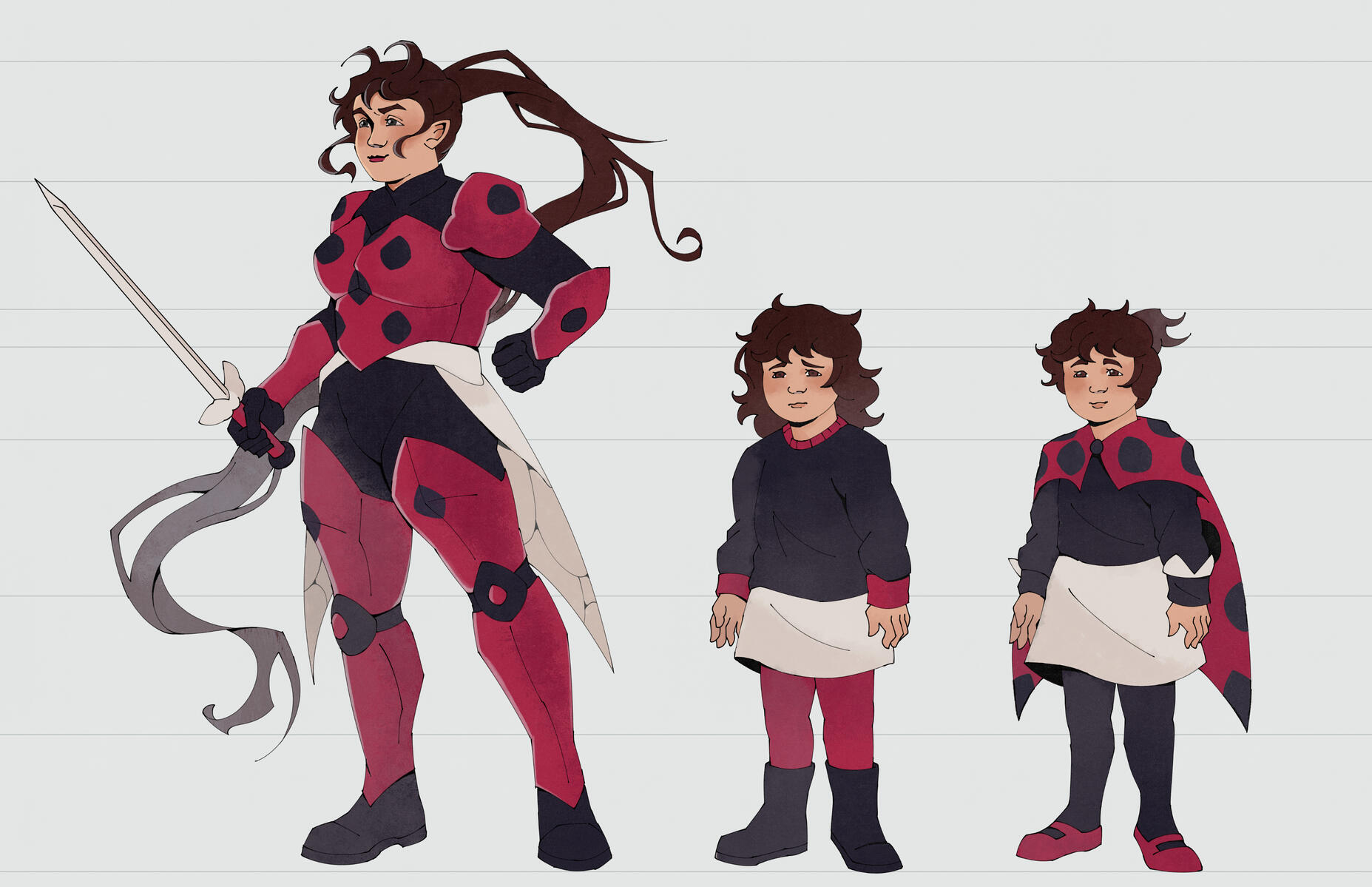 The Ladybug Guardian Characters - For Middle Grade Memoir Comic